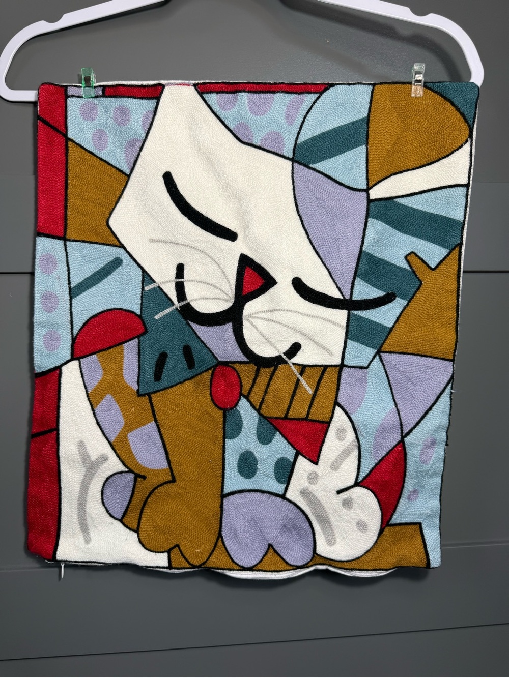 1 Colorful Abstract Cat Pillow Case